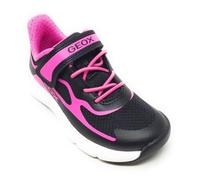 Geox PRO-Ran Ergonomic Girls' Shoes Black Fuchsia with Tear and Elastic Lace, Size EU 26