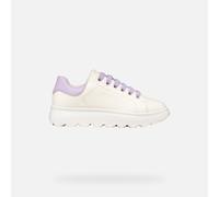 Geox J PUFFYPOP Girl A Trainers, White/Lilac, 33 EU