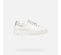 Geox J PUFFYPOP Girl A Trainers, White/Silver, 28 EU