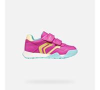 Geox J Rann-e Girl A Sneaker, Fuchsia Lt Yellow, 5 UK