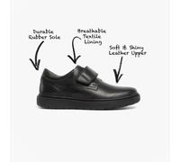 GEOX RIDDOCK Boys Single Strap School Shoes Black - UK 11.5 / EUR 30