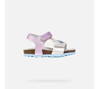 GEOX Sandal Chalki Toddler Girl Silver/sky, Size: 24