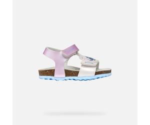 GEOX Sandal Chalki Toddler Girl Silver/sky, Size: 27