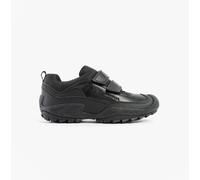 Geox New Savage Tex Black leather Kids Boys Shoes J841WB-C9999 in a Plain Man-made in Size 33