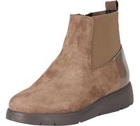 GEOX SIZE 4.5 37 D ARLARA G DARK TAUPE BEIGE REAL SUEDE LOW WEDGE ANKLE BOOTS BN