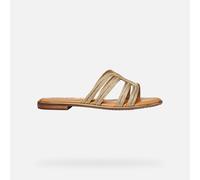 Geox Women D Sozy Plus A Flat Sandal, Dk Gold, 7.5 UK