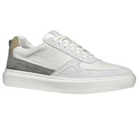 Geox Mens U Deiven Off White Anthracite Leather Trainers Mens Eu Sizes: 41, Colour: Grey Leather