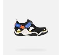 Geox Jr Wader A Sandal, Black/Orange, 3 UK