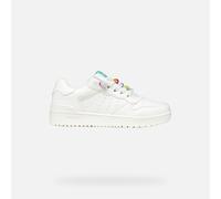Geox J WASHIBA Girl D Trainers, White/Multicolour, 28 EU