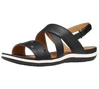 Geox Women D Sandal Vega B Flat, Black, 6 UK