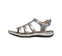 Geox Women D Sandal Vega D Flat, Silver, 6 UK