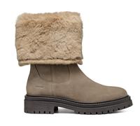 Geox Womens Boots Thermal Lined D Iridea M Suede Leather Zip taupe UK Size