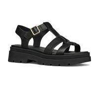 Geox Women's D ADACTER S B Flat Sandal, Black, 4 UK