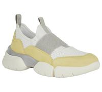 Geox Women's D Adacter W B Sneaker, White Lt Yellow, 6 UK
