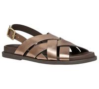 Geox Women's D Adelash A Flat Sandal, Dark Beige, 37 EU
