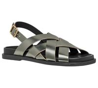 Geox Women's D ADELASH A Flat Sandal, Olive, 38 EU