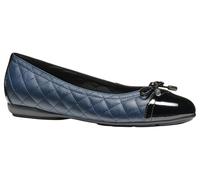 Geox Women's D Annytah B Ballet Flat, Navy Black, 8 UK