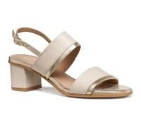 Geox Women's D AURELY 50 B Heeled Sandal, Papyrus/LT Gold, 36.5 EU