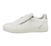 Geox Women's D Blomiee E Sneaker, White Silver, 7.5 UK