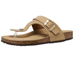 Geox Women's D BRIONIA K Flat Sandal, LT Taupe, 40 EU