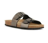 Geox Women's D Brionia L Flat sandal, Gun, 5 UK