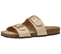 Geox Women's D BRIONIA L Flat Sandal, LT Gold, 41 EU