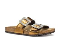 Geox Women's D BRIONIA R A Flat Sandal, Coffee, 4 UK