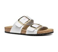 Geox Women's D BRIONIA R B Flat Sandal, White, 39 EU