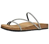 Geox Women's D Brionia R CFlat Sandals, Black Silver, 6 UK