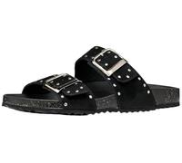 Geox Women's D BRIONIA R I Flat Sandal, Black, 40 EU