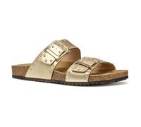 Geox Women's D BRIONIA R I Flat Sandal, Lt Gold, 4 UK