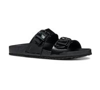 Geox Women's D BRIONIA R M Flat Sandal, Black, 3 UK