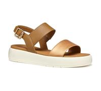 Geox Women's D CAMALEI A Flat Sandal, Lt Bronze/Camel, 2.5 UK