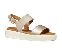 Geox Women's D CAMALEI A Flat Sandal, Lt Gold/Beige, 7 UK