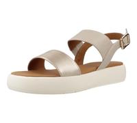Geox Women's D CAMALEI A Flat Sandal, Lt Gold/Beige, 6 UK