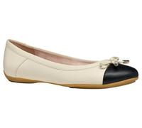 Geox Women's D Charlene C Ballet Flat, Papyrus/Black, 3 UK
