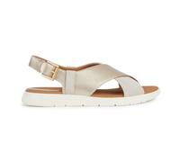Geox Women's D Dandra B Slide Sandal, Lt Gold Lt Sand, 4 UK