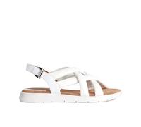 Geox Women's D Dandra Sandal, White, 3 UK