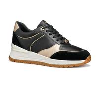 Geox Women's D DESYA A Sneaker, Black/Lt Gold, 5 UK