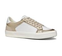Geox Women's D EMMELENY E Sneaker, White/Lt Gold, 7 UK