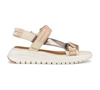 Geox Women's D Flexride S D Wedge Sandal, Papyrus/DK Beige, 40 EU
