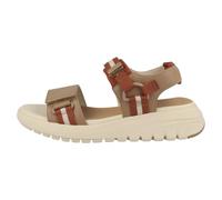 Geox Women's D FLEXTRIDE S C Wedge Sandal, Beige/Brick, 37 EU