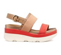 Geox Women's D Gardenia A Wedge Sandal, Peach/LT Brown, 39.5 EU