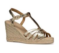 Geox Women's D GELSA A Wedge Sandal, Lt Gold, 5 UK
