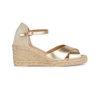 Geox Women's D Gelsa Low A Wedge Sandal, Gold, 3 UK