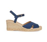 Geox Women's D Gelsa Low C Wedge Sandal, Navy, 7.5 UK