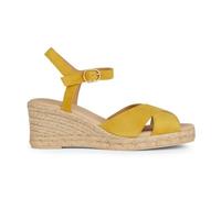 Geox Women's D GELSA Low C Wedge Sandal, Yellow, 40 EU, yellow, 7 UK