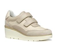 Geox Women's D ILDE A Sneaker, Papyrus/Lt Taupe, 2.5 UK