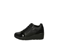 GEOX Womens Idle Wedge Side Zip Trainers Black 39