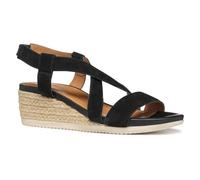 Geox Women's D Ischia Corda A Wedge Sandal, Black, 7.5 UK